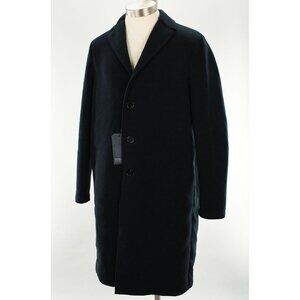 HARRIS WHARF London Men Navy Blue POLAIRE Fleece Oversized Overcoat 48 Italy NWT